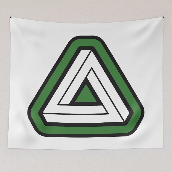 Item preview, Green Impossible Triangle Optical Illusion designed and sold by iscaStudioArt.