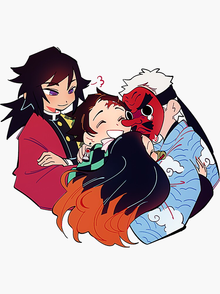 Demon Slayer Hug Sticker By Elsieroyo Redbubble