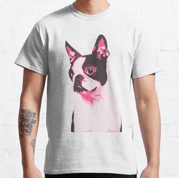 Bouledogue Français Art Rétro Rose T-shirt classique