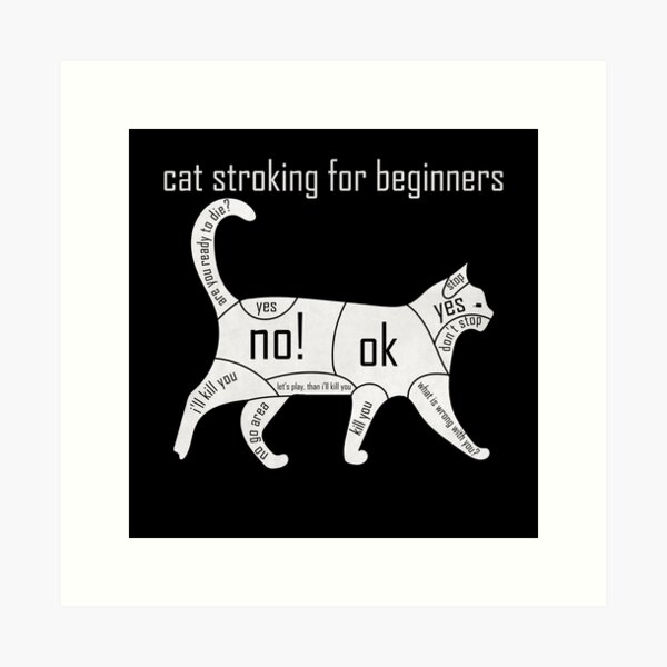 Item preview, Cat Stroking For Beginners Guide - Funny Cats Chart designed and sold by V0L0S.