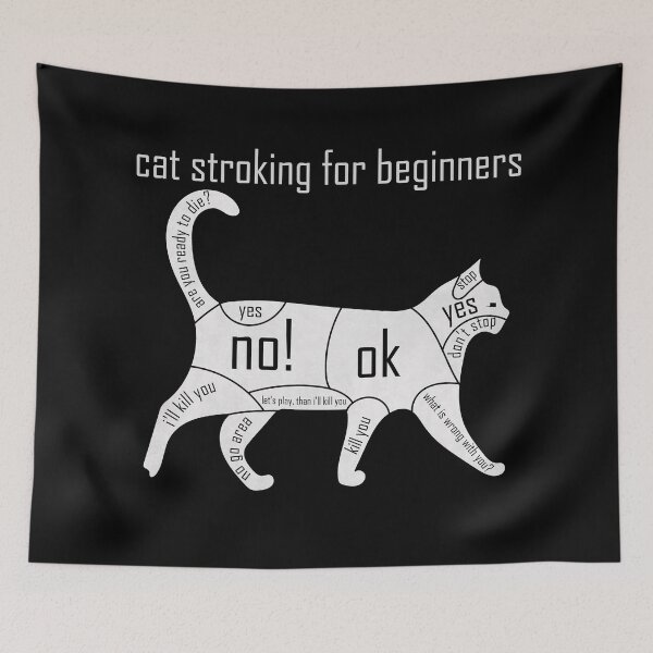 Item preview, Cat Stroking For Beginners Guide - Funny Cats Chart designed and sold by V0L0S.