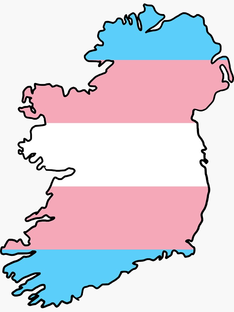 Ireland Outline Trans Pride Flag Sticker By Uni Que Designs Redbubble 0828