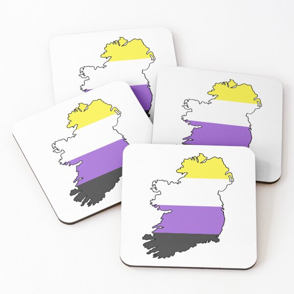 Item preview, Ireland Outline - Nonbinary Pride Flag designed and sold by uni-que-designs.