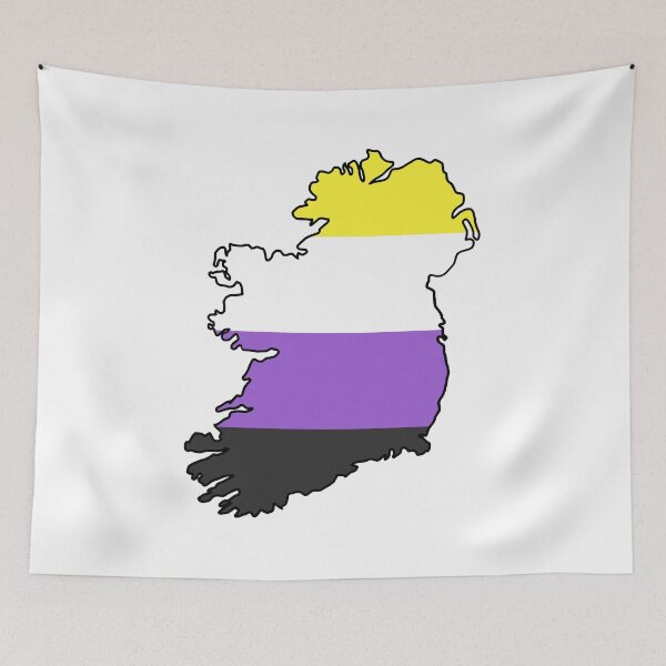 Item preview, Ireland Outline - Nonbinary Pride Flag designed and sold by uni-que-designs.