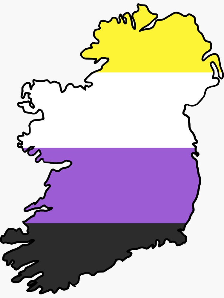 Ireland Outline Nonbinary Pride Flag Sticker For Sale By Uni Que Designs Redbubble 2163