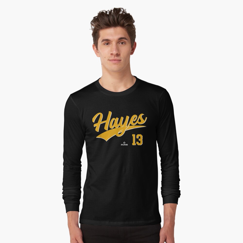 Pittsburgh Pirates Ke'Bryan Hayes Men's Premium T-Shirt - Tri Gray - Pittsburgh | 500 Level Major League Baseball Players Association (MLBPA)