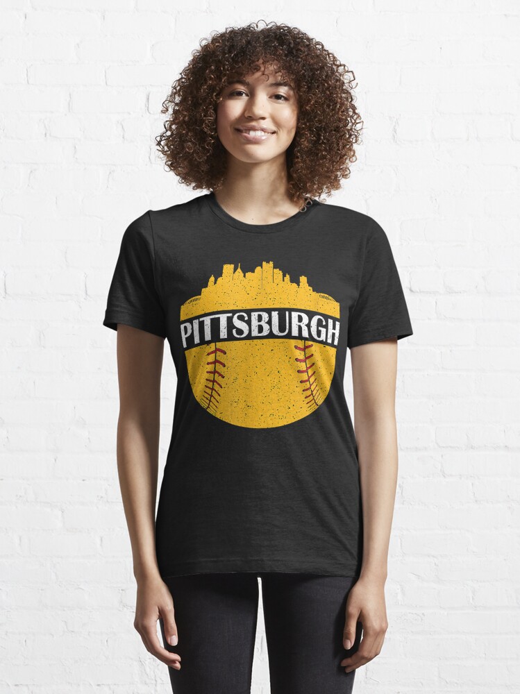  Pittsburgh Baseball Cityscape Distressed Novelty