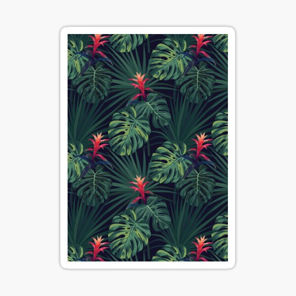 Tropical pattern with Guzmania Sticker