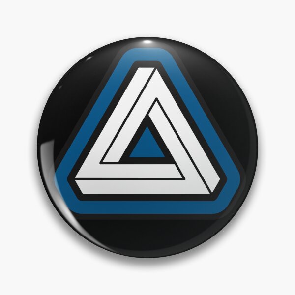 Item preview, Dark Blue Impossible Triangle Optical Illusion designed and sold by iscaStudioArt.