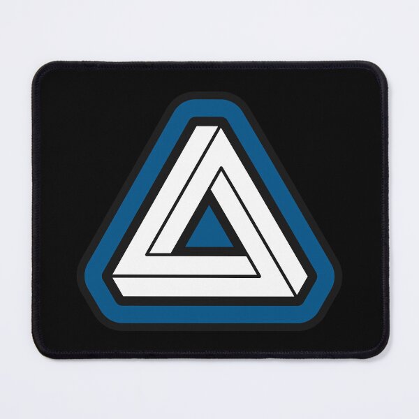 Item preview, Dark Blue Impossible Triangle Optical Illusion designed and sold by iscaStudioArt.
