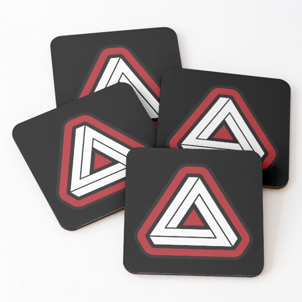 Item preview, Deep Red Impossible Triangle Optical Illusion designed and sold by iscaStudioArt.