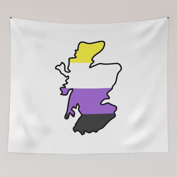 Item preview, Scotland Outline - Nonbinary Pride Flag designed and sold by uni-que-designs.