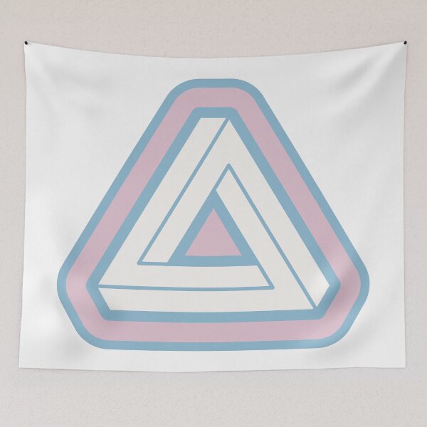 Item preview, Pastel Impossible Triangle Optical Illusion designed and sold by iscaStudioArt.