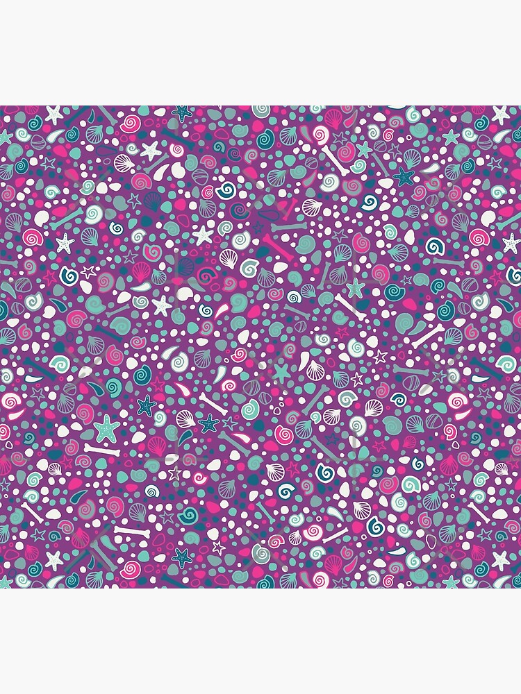Thumbnail 5 of 5, Socks, Mini Fossils - turquoise, white and pink on purple - fun pattern by Cecca Designs designed and sold by Cecca-Designs.
