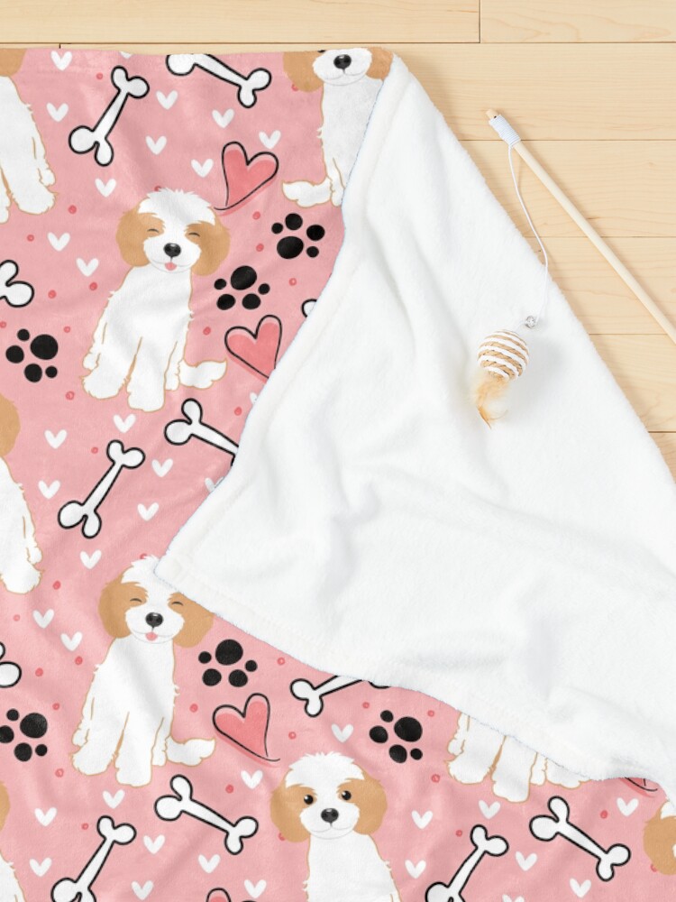 Alternate view of LOVE Blenheim Cavachon Dog Pet Blanket