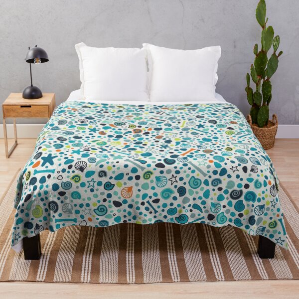 Item preview, Mini Fossils - Teal on white - fun pattern by Cecca Designs designed and sold by Cecca-Designs.