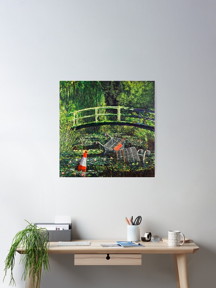 Thumbnail 1 of 3, Poster, Banksy - Show Me The Monet | Urban Art Parody designed and sold by Teecha.