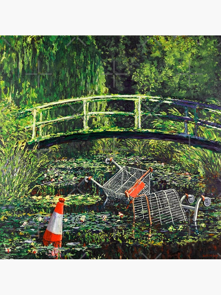 Thumbnail 3 of 3, Poster, Banksy - Show Me The Monet | Urban Art Parody designed and sold by Teecha.