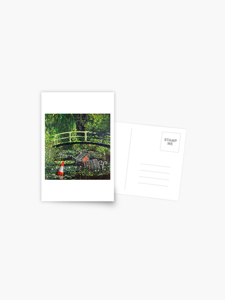 Thumbnail 1 of 2, Postcard, Banksy - Show Me The Monet | Urban Art Parody designed and sold by Teecha.