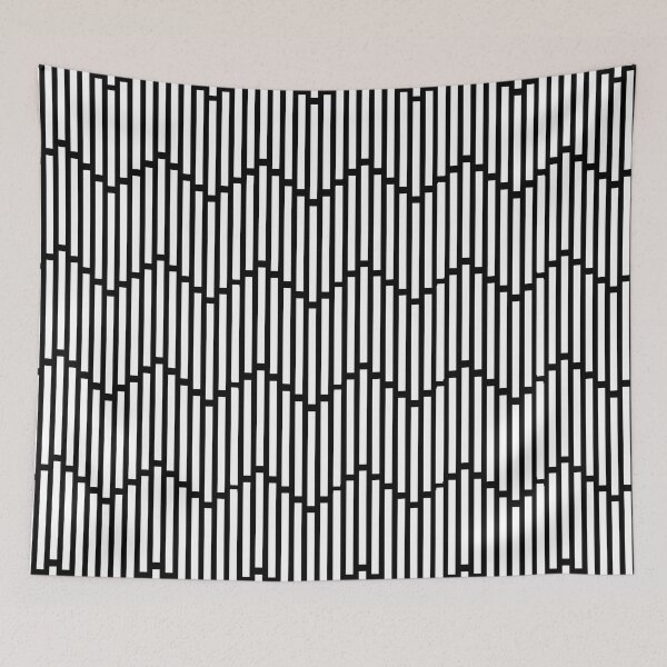 Item preview, Black and white vertical line zig zag pattern designed and sold by DemonicGloom.