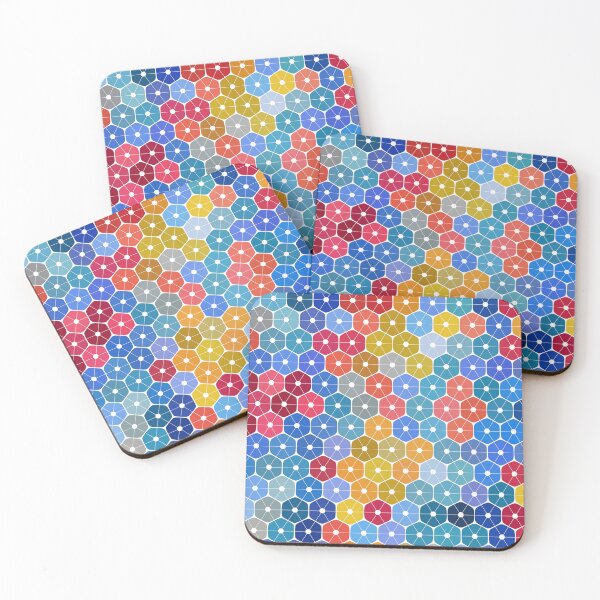 Item preview, Colorful Honeycomb Tiles Mosaic Circle Pattern designed and sold by risingrocket.