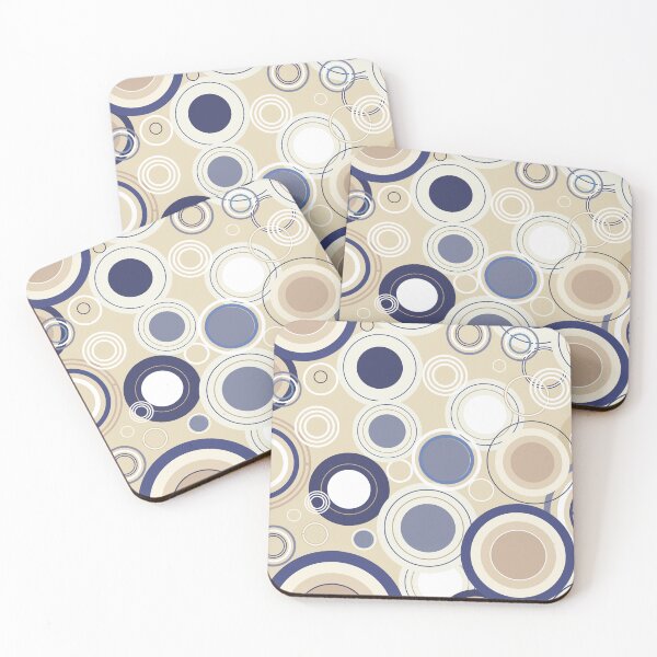 Item preview, Abstract Beige Blue Retro Circle Pattern Graphic designed and sold by risingrocket.