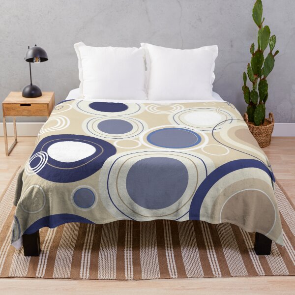 Item preview, Abstract Beige Blue Retro Circle Pattern Graphic designed and sold by risingrocket.