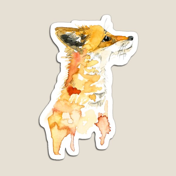 Watercolor Handmade Little Fox Magnet