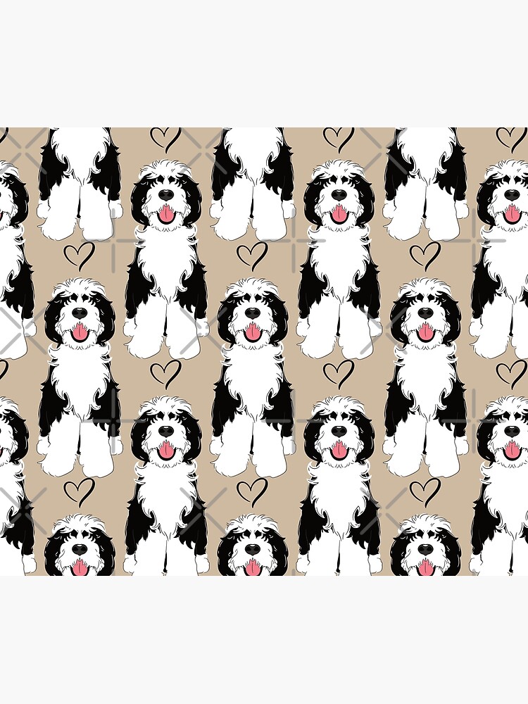 LOVE Black and White Sheepadoodle by Lulupainting