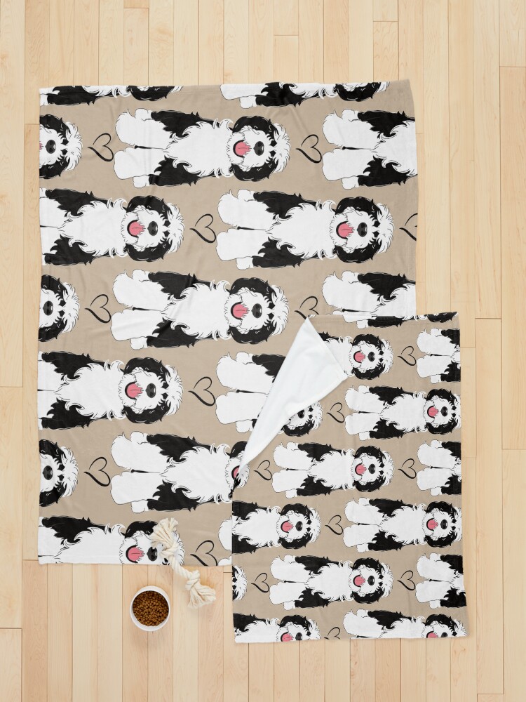 Alternate view of LOVE Black and White Sheepadoodle Pet Blanket