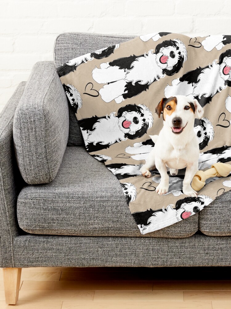 Alternate view of LOVE Black and White Sheepadoodle Pet Blanket