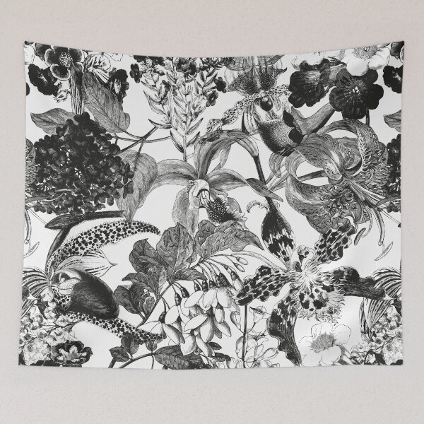 Item preview, Garden Drawing Black and White designed and sold by Burcu Korkmazyurek.