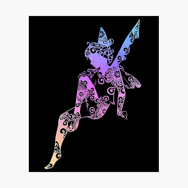 Artikelvorschau, Sitzende Fee, bunte Märchen-Märchen-Papierschnitt-Mandala-Kunst entworfen und verkauft von hign.