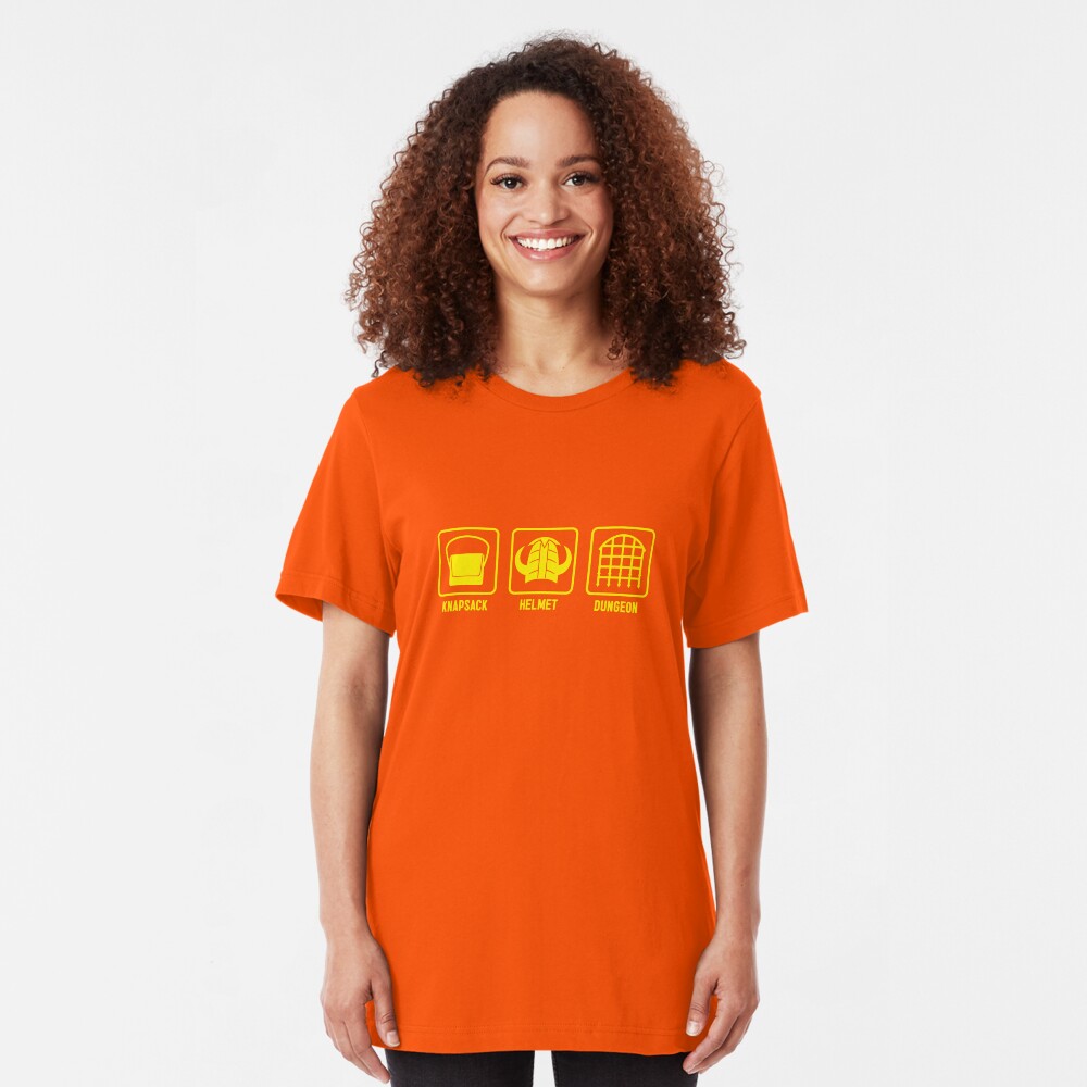 Knapsack, Helmet, Dungeon Slim Fit T-Shirt