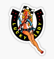 Lucky Lady Hot Rod Pin Up Vintage Decal Sticker