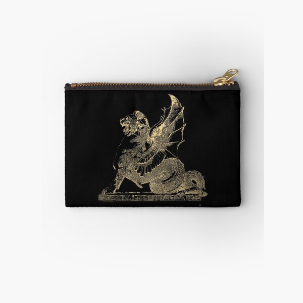 Item preview, Winged Dragon Chimera from Fontaine Saint-Michel, Paris in Gold on Black designed and sold by Serge Averbukh Art Studio.