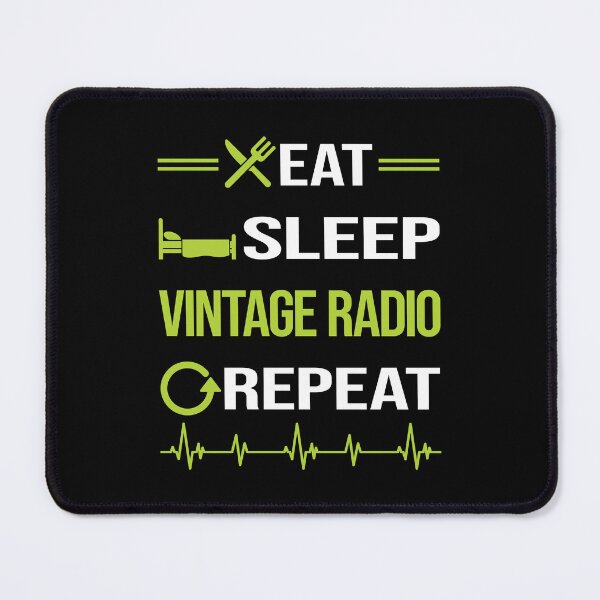 Item preview, Funny Eat Sleep Repeat Vintage Radio designed and sold by HappyTshirt1239.