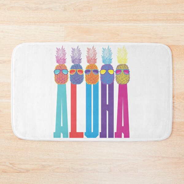 Item preview, Tropical Hawaiian Beach Colorful Aloha Tall Text Pineapples designed and sold by dass-art.