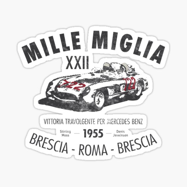 Decal Sticker Emblem 1000 MIGLIA 9 Italia Circle with 1mm Metal tickness 