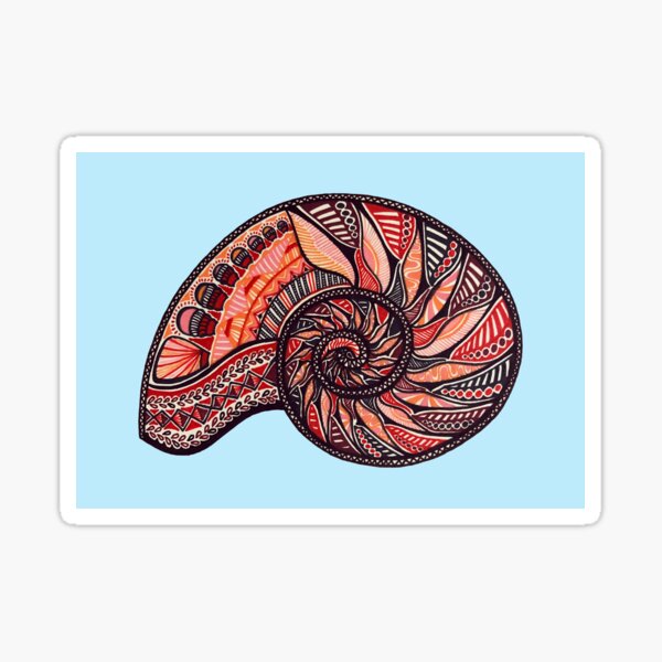 Nautilus Shell Marine Life Sticker By Kreative Kay Redbubble