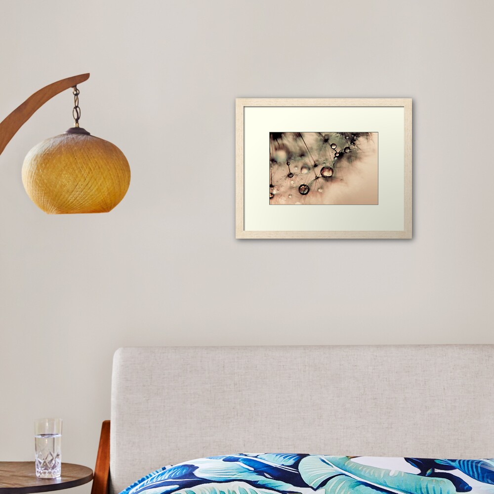 Droplets of gold Framed Art Print