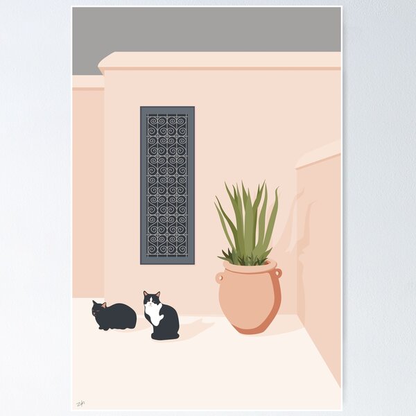 Item preview, Cats in Pink House Garden designed and sold by zykydesigns.