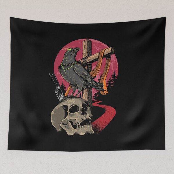 Item preview, Crow God Skull Cross Bringer of Death designed and sold by BakaOutfit.