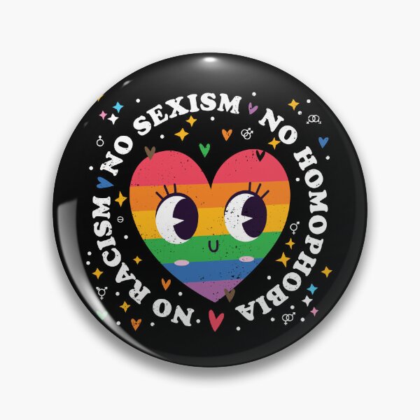 Item preview, Rainbow Heart: No Racism, No Sexism, No Homophobia designed and sold by Happy Puppy Print On Demand.