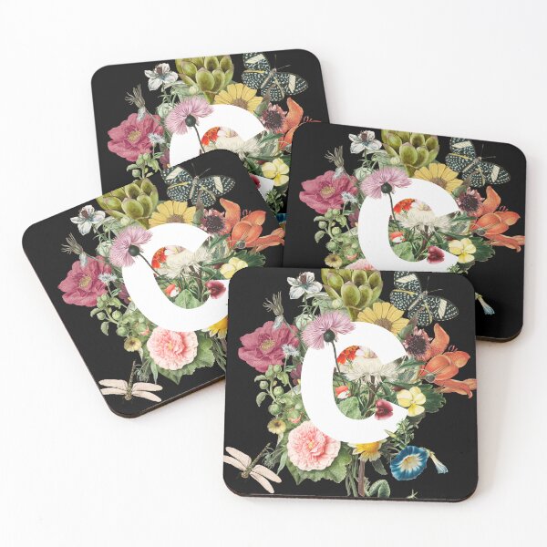 Item preview, Letter C with Baroque Flowers, Artichoke, and Frog designed and sold by Trish Dish.