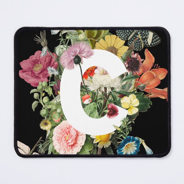 Item preview, Letter C with Baroque Flowers, Artichoke, and Frog designed and sold by Trish Dish.