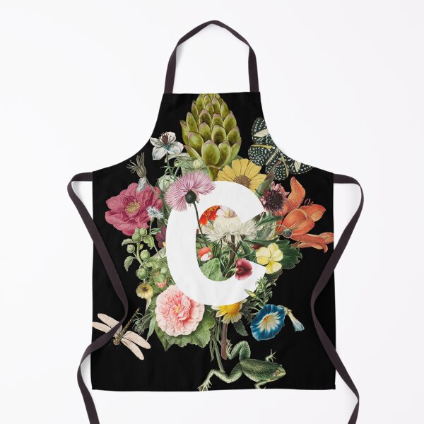 Item preview, Letter C with Baroque Flowers, Artichoke, and Frog designed and sold by Trish Dish.
