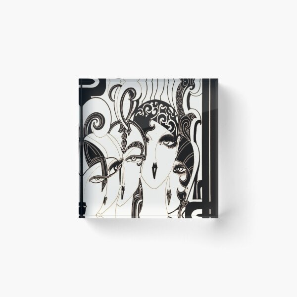 Art deco mod dollies by Jacqueline Mcculloch House of Harlequin Acrylic Block