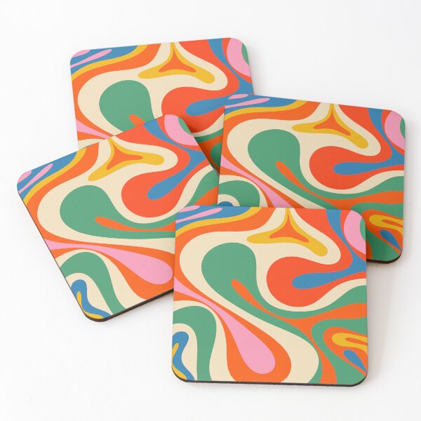 Item preview, Mod Swirl Colorful Retro Abstract Pattern in Rainbow Pop Colours designed and sold by kierkegaard.