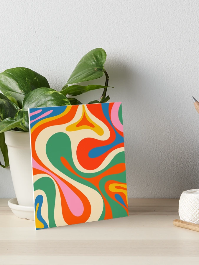 Mod Swirl Colorful Retro Abstract Pattern in Rainbow Pop